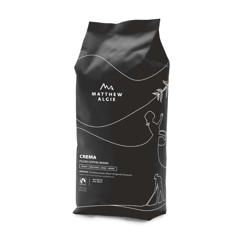 Matthew Algie Blend - Crema Coffee Beans in packaging 